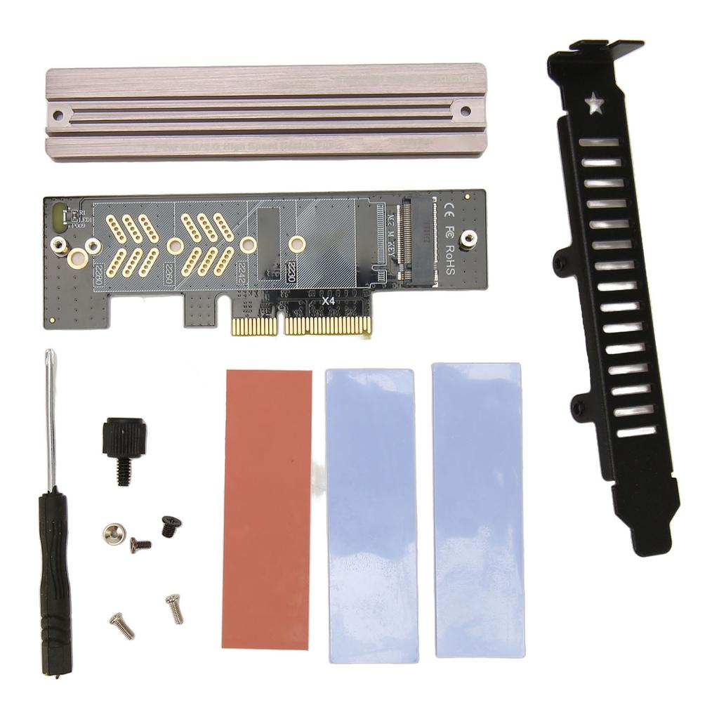 M.2 NVMe SSD To PCIE 4.0 Adapter Card 64Gbps Support X4 X8 X16 Slot SSD Expansion Card for 2280 2260 2242 2230 SSD