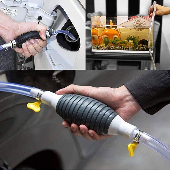 Pompe Manuelle,Pompe Manuelle Siphon Transfert Carburant Voiture portative,Universelle Pump Essence avec Le Tuyau 2M