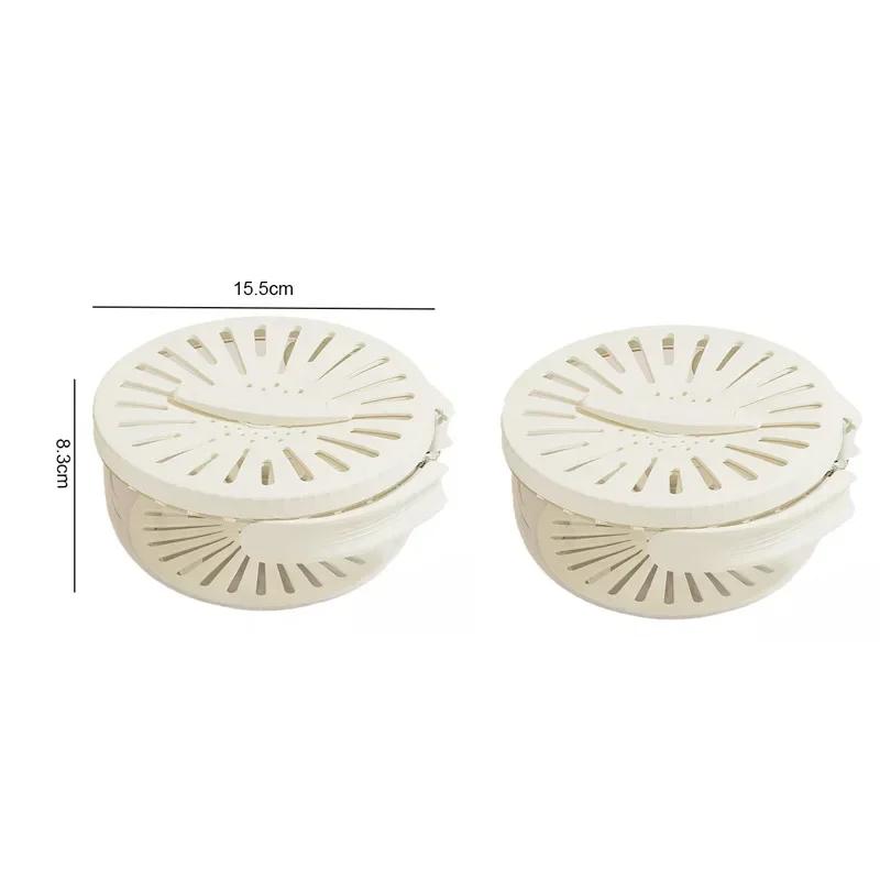 Fruit Drain Basket with Lid, Vegetable Washing Bowl, Foldable Handle, Cleaning Colander, Plastic Refrigerator Crisper, Kitchen B