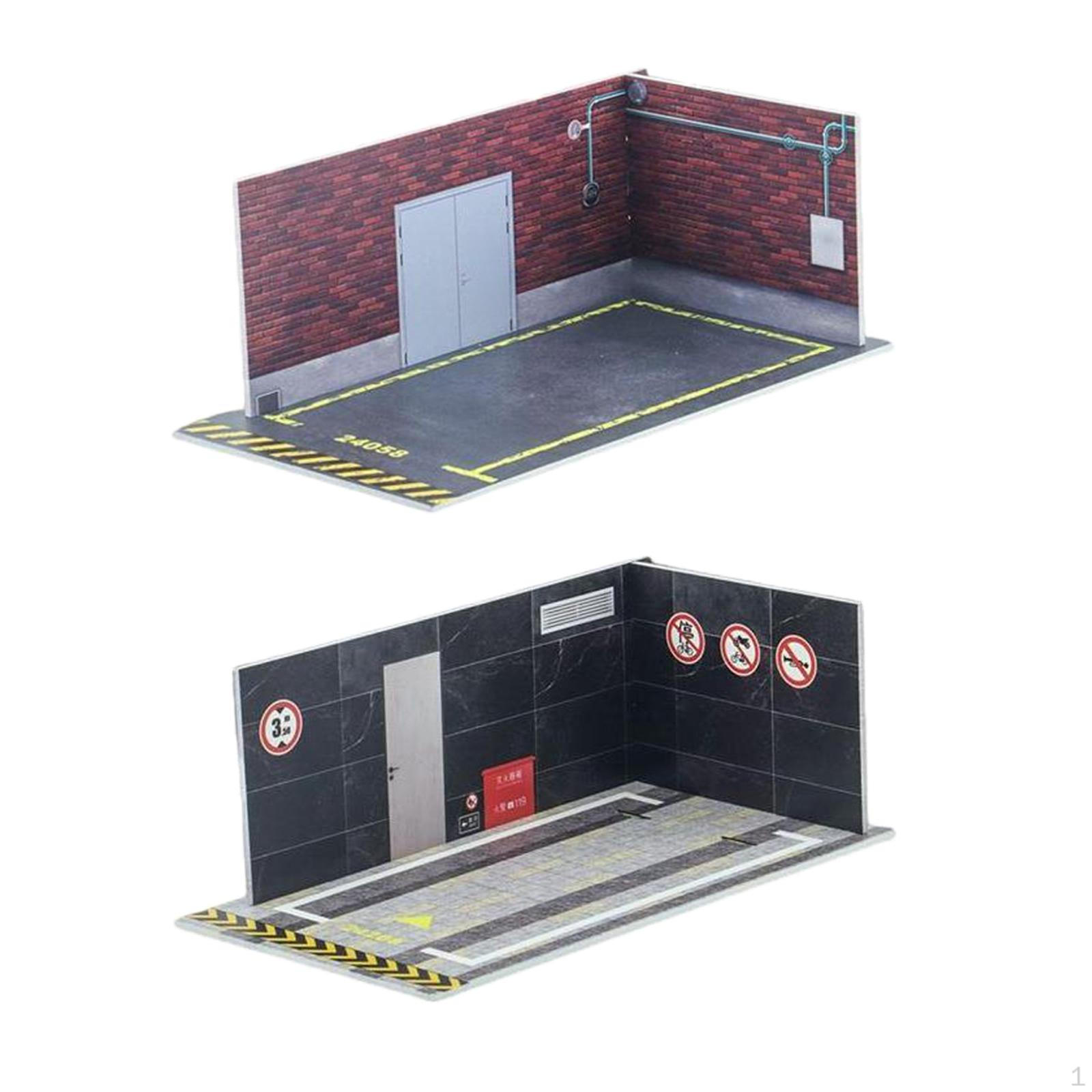 

2pcs 1/24 Car Model Parking Lot Scene Automobile Space Background Collection Easy