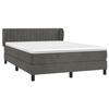 3127614 vidaXL Lit à sommier tapissier et matelas Gris foncé 140x200cm Velours