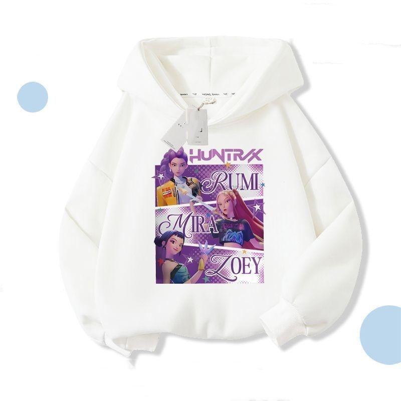 

K-pop Охотники на демонов Huntrix Толстовка Детская одежда Одежда принцессы для девочек Модная одежда для мальчиков Весенне-осенний свитшот Детские топы 110