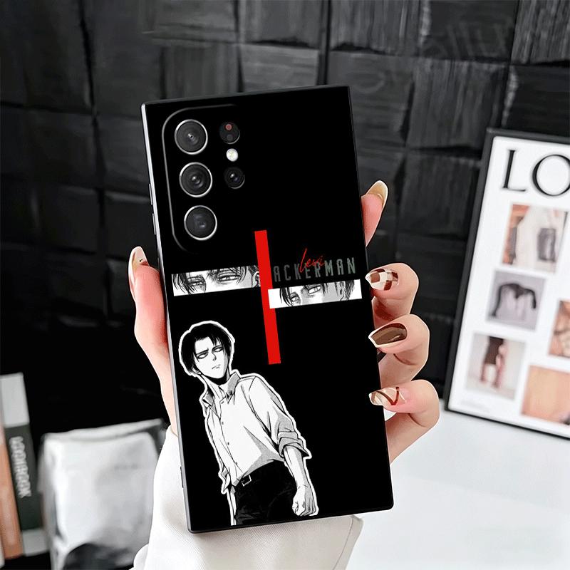 A-Attack On T-Titan Levi Soft Phone Case for Samsung Galaxy S26 S25 Edge S24 Ultra S23 Plus S22 S21 FE S20 Black Cover Back Shel