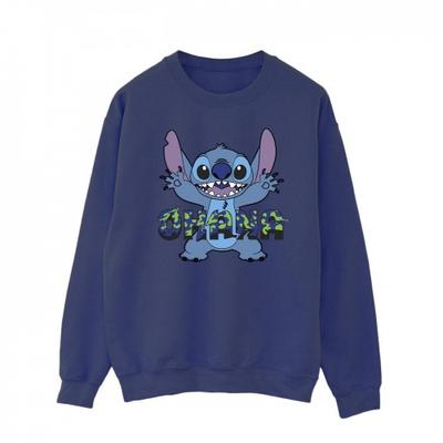 Pánská mikina Lilo And Stitch Ohana Blue Glitch