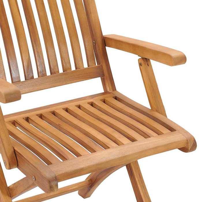 Chaise de jardin - MAISON EXCLUSIVE - Lot de 6 - Teck massif - Pliantes - Coussins inclus