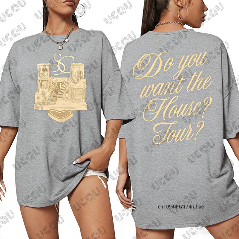 Sabrina Carpenter House Tour 2026 Maglietta in Cotone Grafica da Donna Estiva Nuova Manica Corta Magliette Casual Oversize Unisex