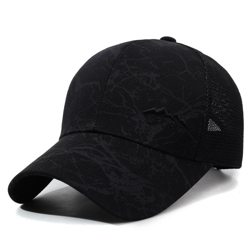 Summer Men's Sun Hat Outdoor Sports Net Baseball Cap Print Fishing Breathable Cap