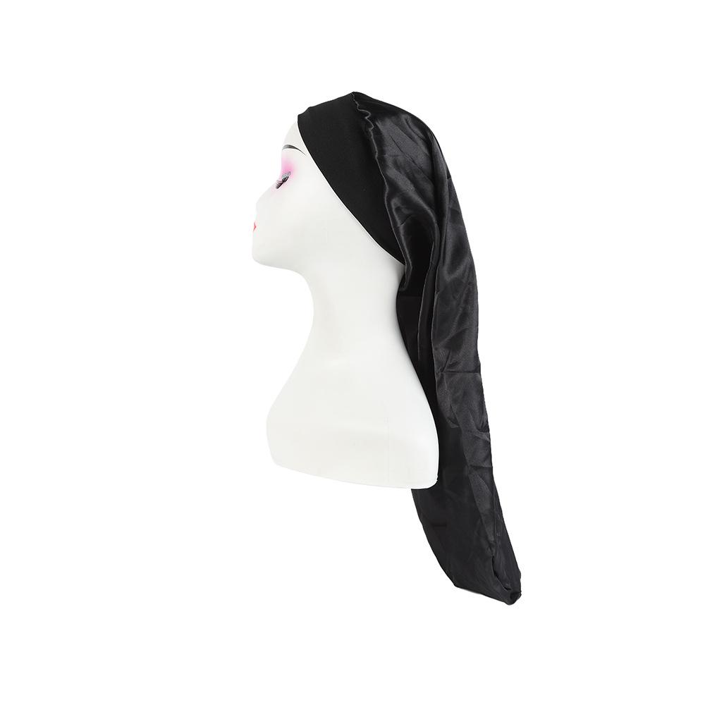 Satin Sleep Cap: Elastic Wide Brim Stocking Cap for Long Hair Care