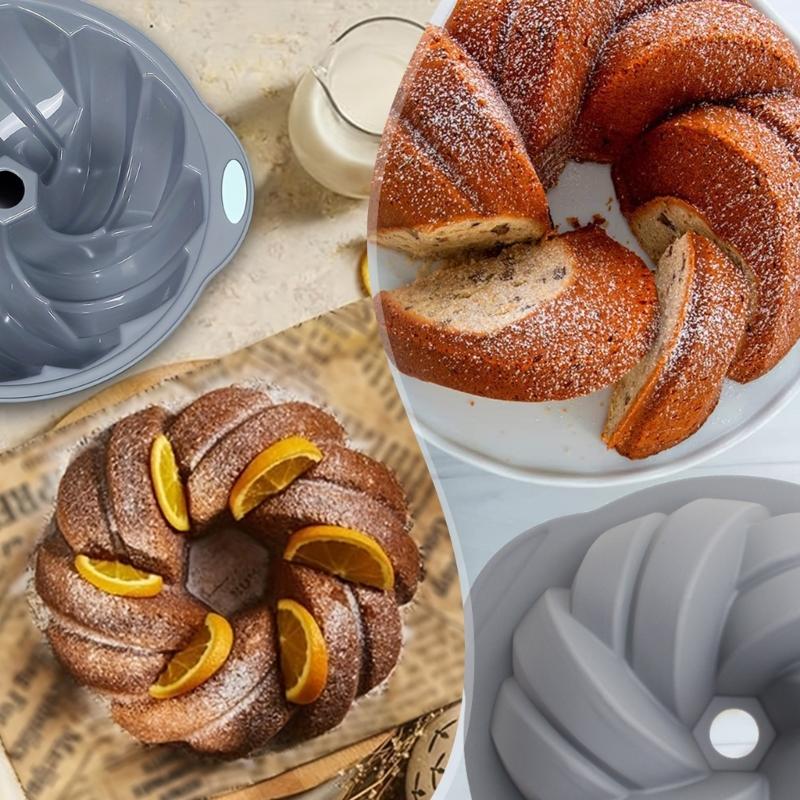 Multifuntional Cake Baking Molds Hollow Baking Pans Silicone Texture Striped Baking Molds Cake Pans for Baking Bread