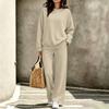 Women's Casual Neck Sweatshirt and Pants Set for Fall Winter Comfortable Outfit