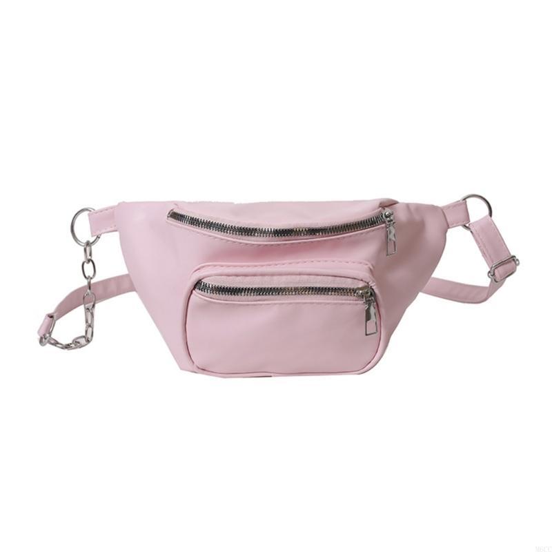 New Fashi PU Leather Chain Waist Bag for Women - Crossbody Chest Bag