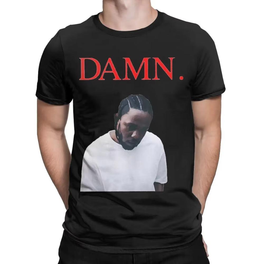 Vīriešu T-krekli Kendrick Lamar DAMN Vintage kokvilnas t-krekls ar īsām piedurknēm T krekls ar izgriezumu Apģērbi Jaunums