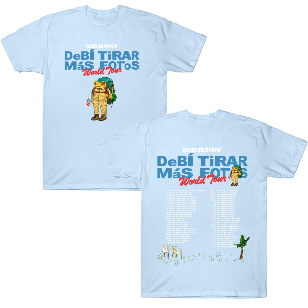 Bad Bunny Debí Tirar Más Fotos World Tour 2026 T Shirts Rapper Bad Bunny Cotton Tees Unisex Hip Hop Oversized Tshirt Streetwear