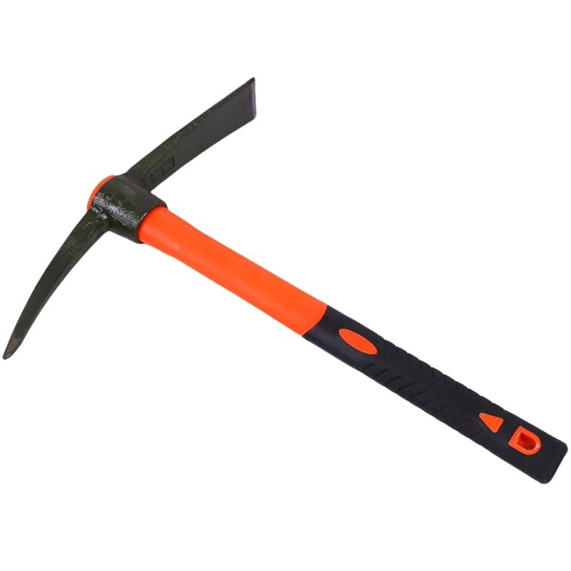 Garden Pick Mattock, Fiberglass Handle, for Soil Breaking Planting Camping Landscaping Home Excavation Trail Maintenance
