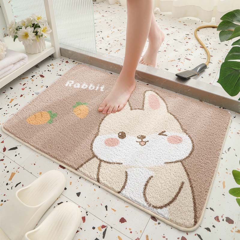 Bathroom Anti Slip Floor Mat Moisture Moisture-wicking Bathroom Foot Rug Cartoon Animal Toilet Anti slip Mat Bathroom Bathroom Carpet