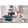 SucceBuy Hitzepresse 5in1 Hitzepressenmaschine 12x15in Clamshell Sublimation Transferdrucker Digitale Präzise Temperaturregelung