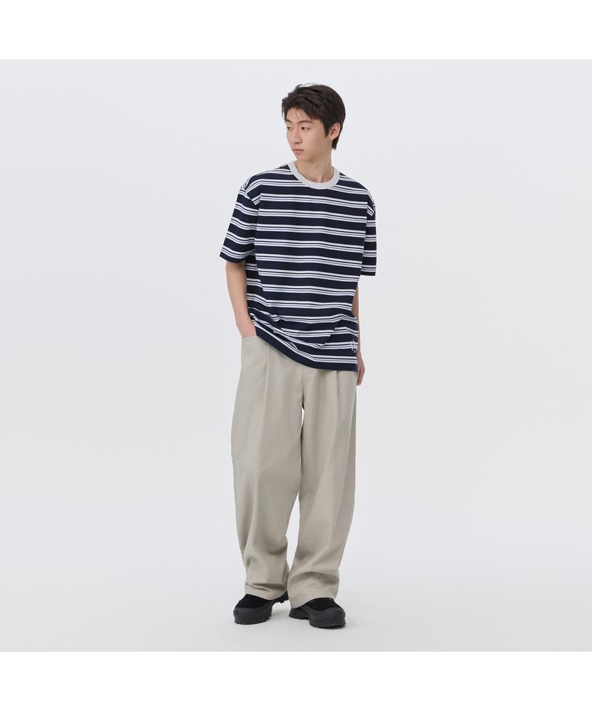 Keoseuuteommellou Navy Striped T-Shirt Cwtam26423Nyd