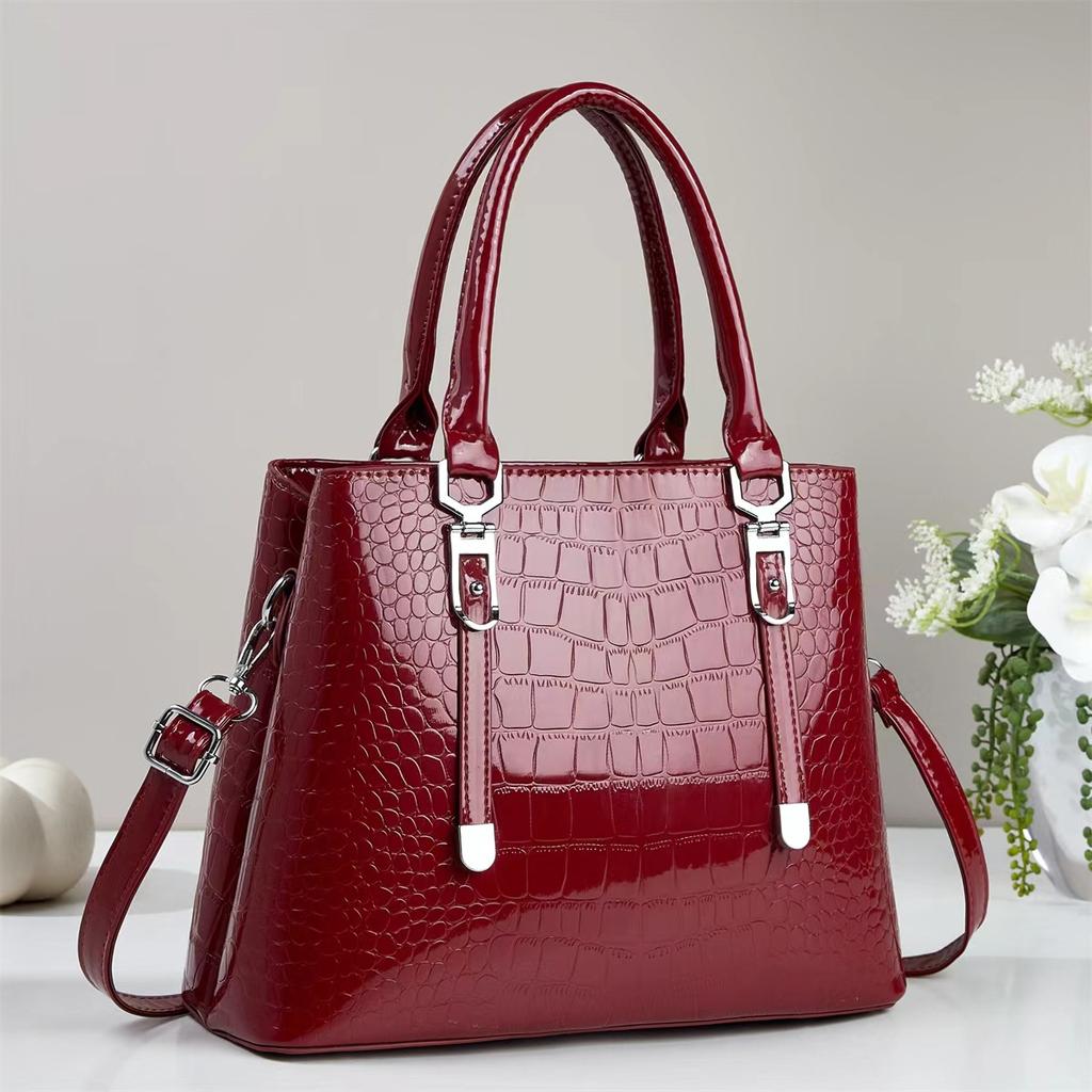 Crocodile Pattern Tote Bags with Top Handle Crossbody Purses for Women Handbag and Purse Women's Patent Leather Top-handle Work Shoulder Satchel