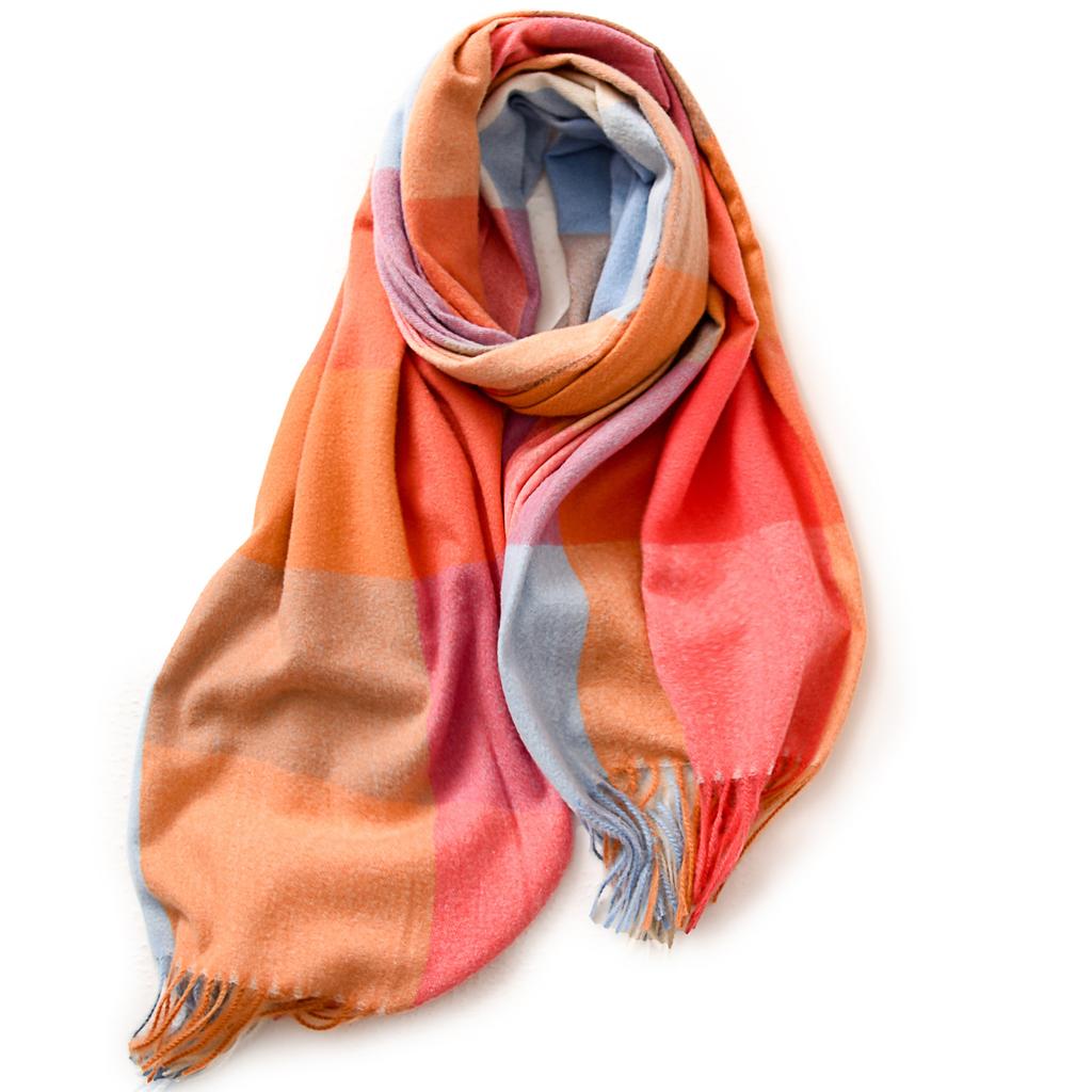 Plaid scarf women's autumn and winter imitation cashmere warm scarf office shawl with high-end scarf women's winter