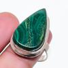 Natural Malachite Gemstone Handmade 925 Sterling Silver Jewelry Ring Size 7 AR-18207