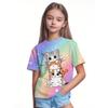 New Summer Girls Clothes Cartoon Cute Cat Graphic T Shirt Short Sleeve Tops for Girls 4 to 6 Years Casual Children's Clothing
