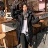 Down padded jacket women's middle school over the knee length thickened 2025 winter cotton jacket Korean version of the new padded jacket loose jacket