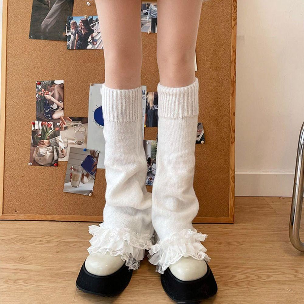 Ballet Style Elephant Leg Socks JK Knee High Girls Stockings Kawaii Lace Leg Warmers Student