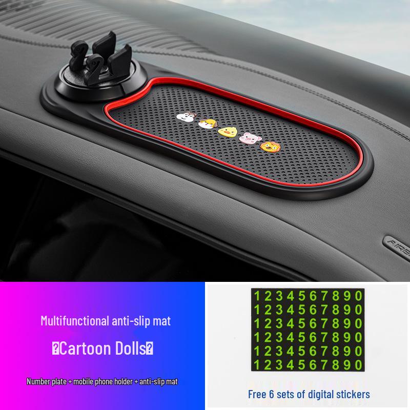 PVC Car Dashboard Anti-Slip Mat & Phone Holder for SUVs - Multi-Function Navigation