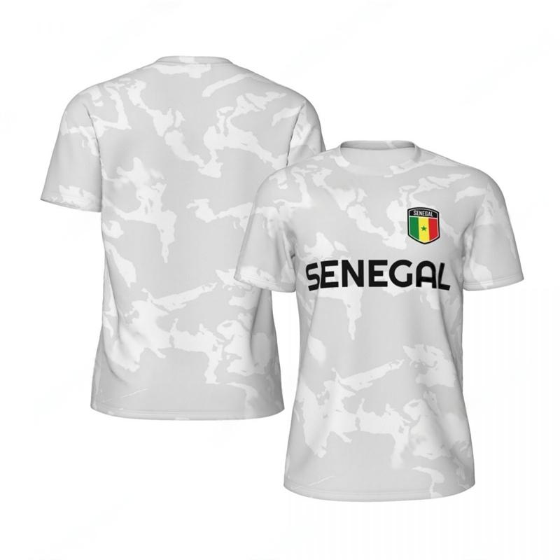 

Fashion Senegal Flag Graphic Football T Shirts For Men Trend 3D National Emblem Printed Sports T-shirts Loose Breathable Tees 6XL