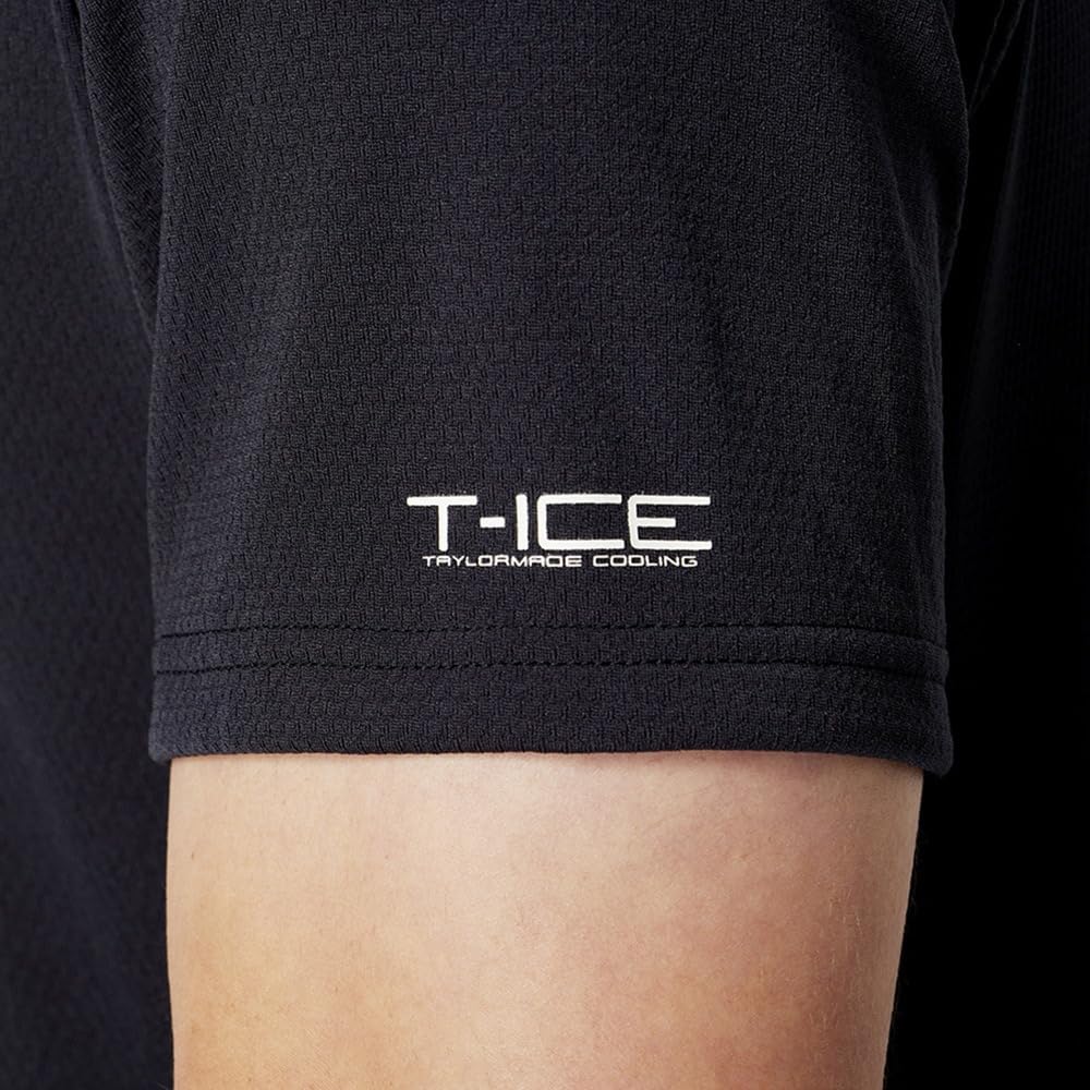 TaylorMade T-ICE Air Logo S/S Mock Black Men's Size M (SS25 UN648)