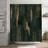 Green And Golden Abstract Pattern Waterproof Bathroom Shower Curtain, Durable Fabric With Hooks For Easy Installation Perfect Ad