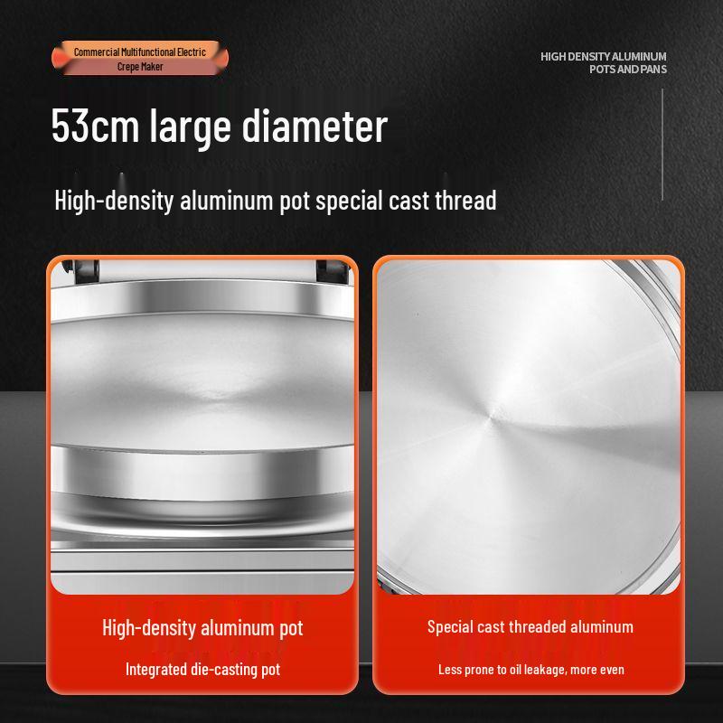 Commercial Double-Sided Electric Pancake Maker, Automatic Tabletop Pancake Oven for Street Vendors, Soy Sauce Flavor.