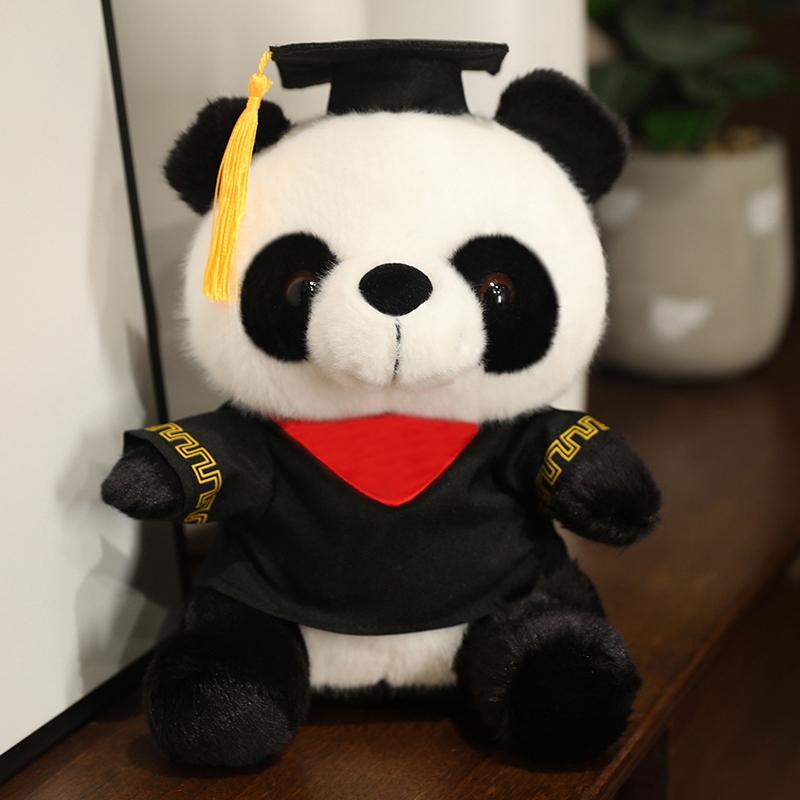 25cm Kleid Angezogenes Panda Abschluss Plüschtier Gefüllt Bachelor Doktor Cartoon Tier Universität Souvenir Geschenk 25cm