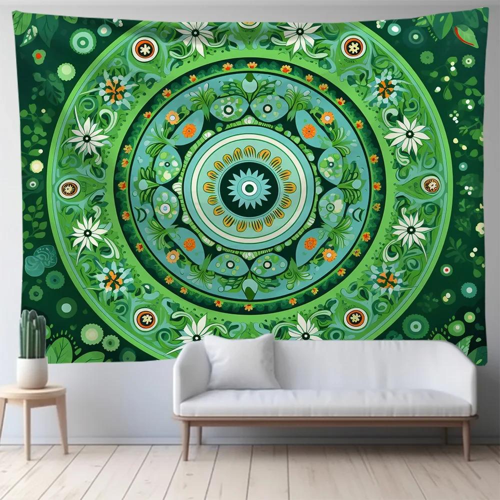 VIKAMA Nordic Mandala Tapestry Large Bohemian Wall Hanging Psychedelic Hippie Home Decor Art Backdrop Cloth