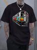 Hip-Hop 50th Anniversary Train Print T-shirt - Casual Crew Neck
