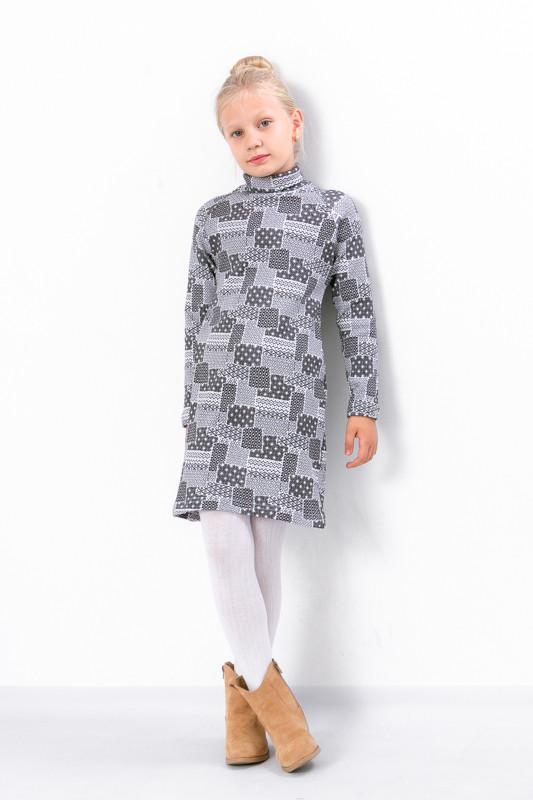 

Дівчаче плаття з еластичного флісу – Тепле, М’яке та Зручне, Демісезонне, 6316-063 HC 134 темно-сірий колір