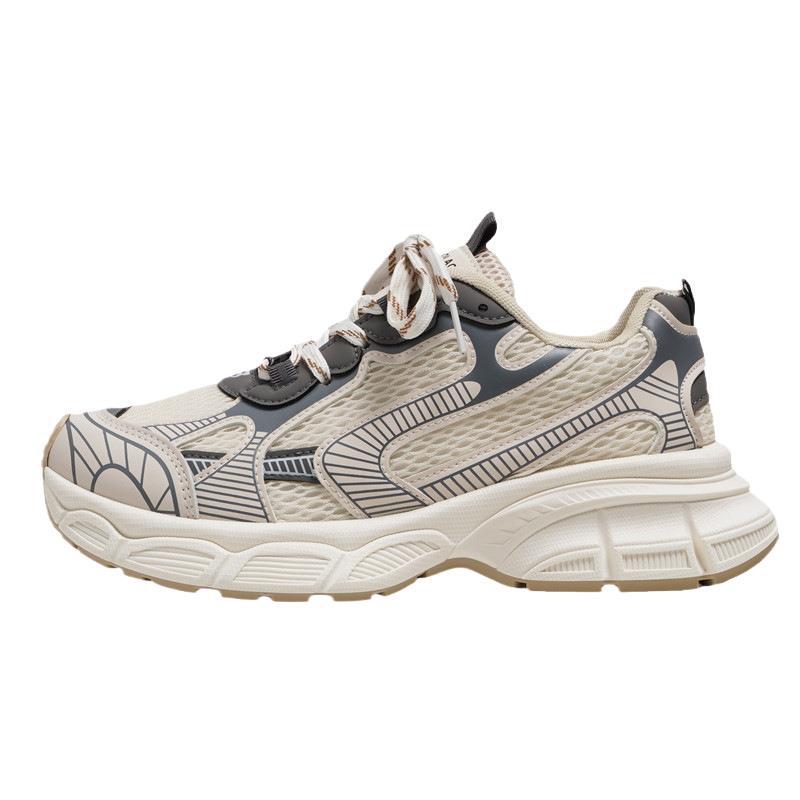 Men's Black Retro Dad Sneakers: Trendy, Breathable, Versatile Casual Sports Shoes