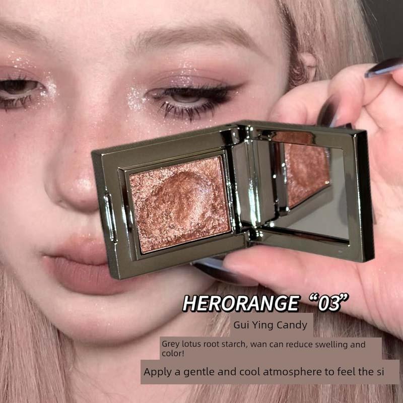 Blue Eye Shadow Plate Smoky Makeup Eye Shadow Monochrome Chameleon Pearlescent Brightening Daily Color Rendering Glacier Blue Flash Diamond in the