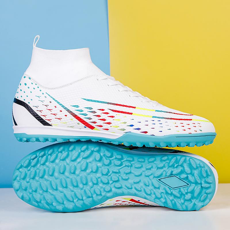 Soccer shoes,TF and FG,multiple colors available,unisex,fully comfortable and durable. Above the ankle but not to the knee