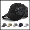 Mesh Cap Dragon Logo Hat Running Lightweight Quick Drying CA508 [White Fang] Men's Women's (Black)