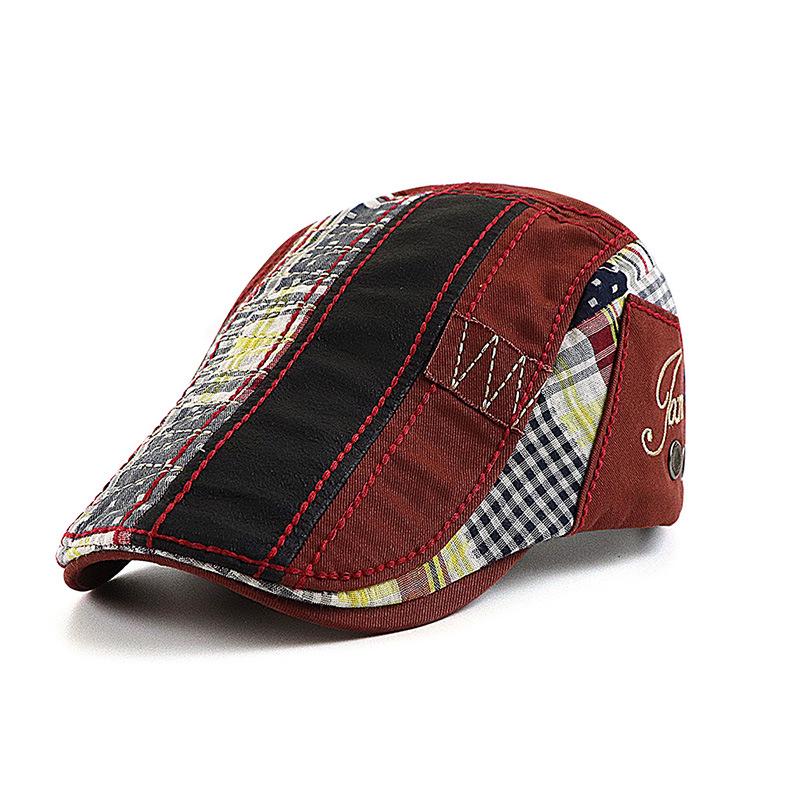 Men s European American Casual Patchwork Beret Hat
