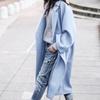 Fall Winter Women's Long Solid Color Wool Coat Casual Warm Thickened Overcoat Outerwear for Women European American Style