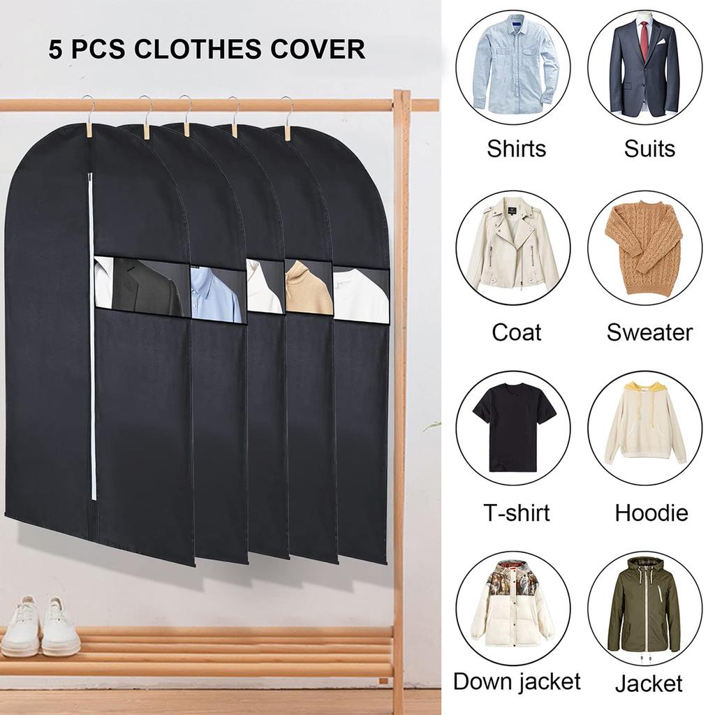Dustproof Clothing Covers Clothes Dust Cover Coat Suit Dress Protector Hanging Garment Bags Closet Organizer With Zipper