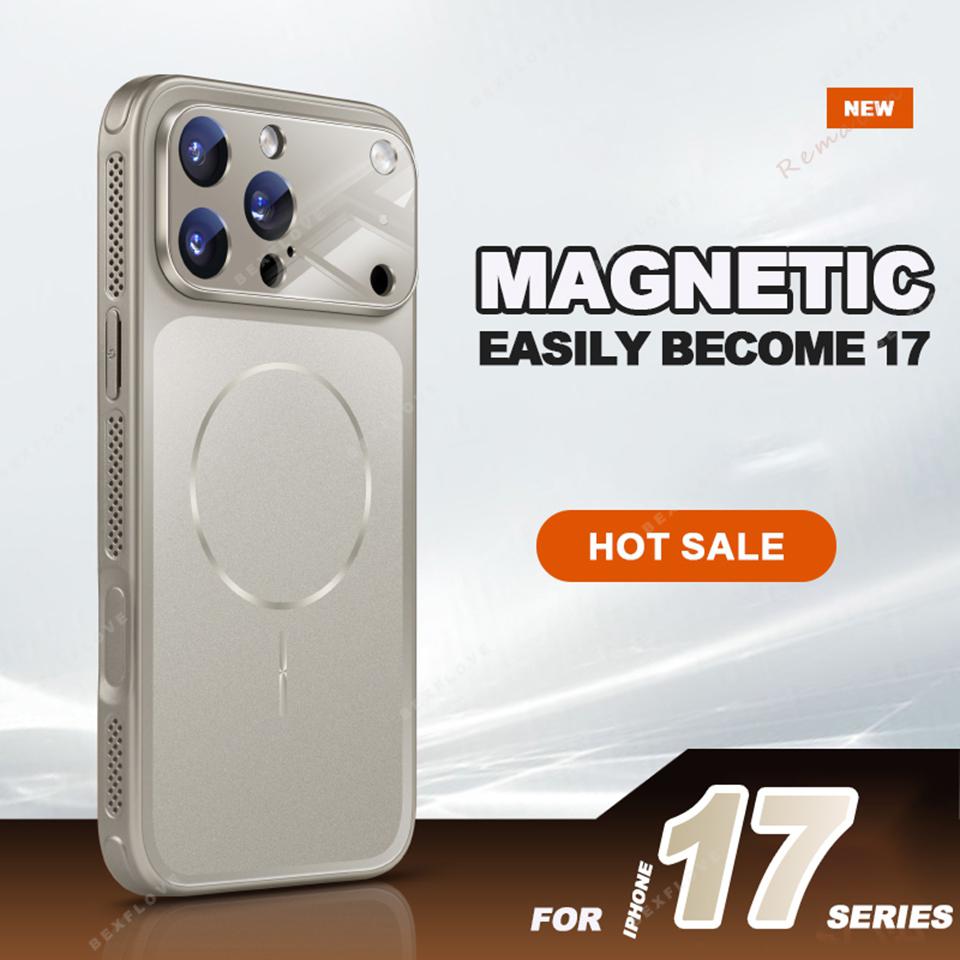 

Matte Corning Glass Magnetic Phone Case for iPhone 17 Air 14 15 16 12 13 Pro Max Plus Magsafe Charge Shockproof Protector Cover For iPhone 12Pro