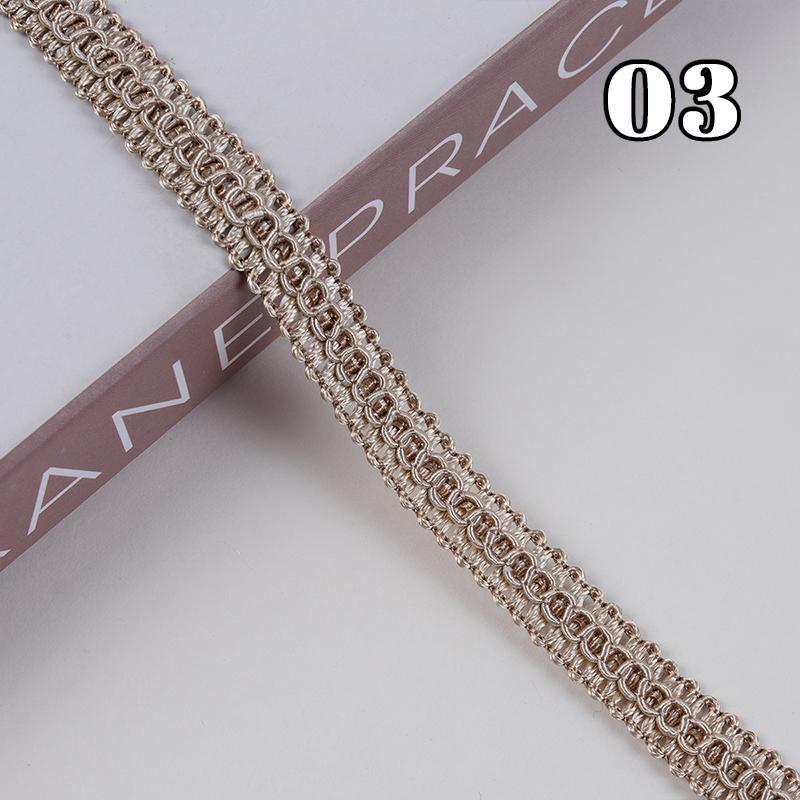 12m Braided Sewing Lace Curtain Stitching Trim 1.2cm Width Multicolor Edge Accessories for Sofa Pillow Carpet Home Textile DIY