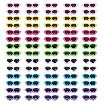 70PCS Mini Sunglasses Charms Acrylic Eyeglass Decorations for DIY Phone Case Hair Clips Craft Accessories Mixed Color