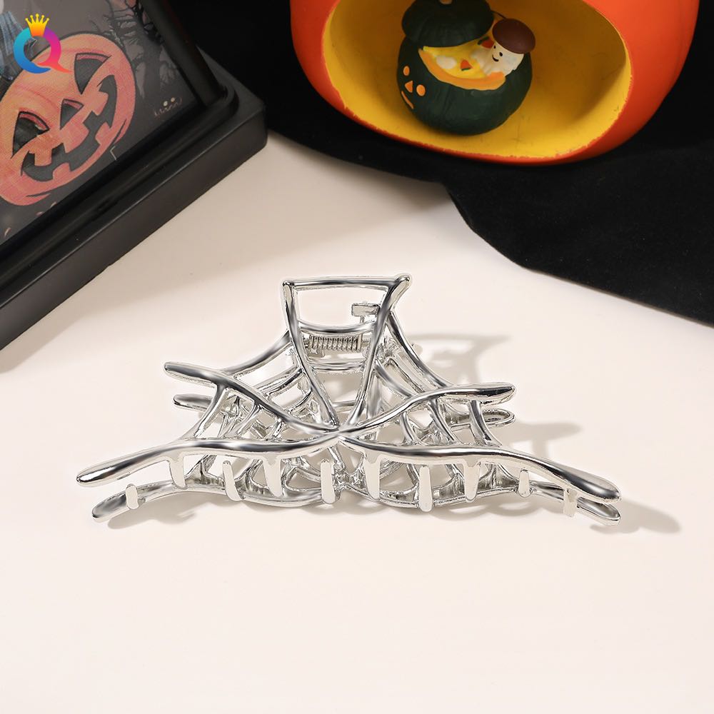 1 Pièce Halloween Pinces à Cheveux Araignée Noire avec Design de Charme Perle, Pinces à Cheveux Métal Gothique Punk Maintien Fort Accessoires Cheveux