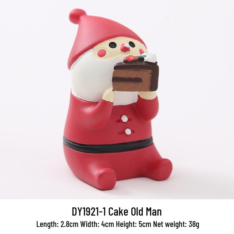 Handmade Zakka Santa Claus Resin Ornaments for Christmas Decor