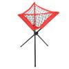 Triangular Net Bag Portable Baseball Softball Batting Practice Tripod Ball Rack Red
