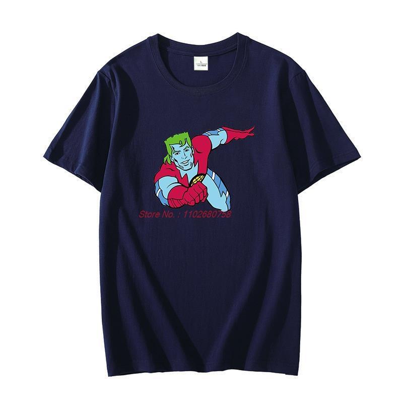 Summer Unisexs Tshirt Captain Planet Cartoon 90s Top Anime Cotton Graphic T Shirts Oversized T Shirt For Unisex Oneck Tshirt